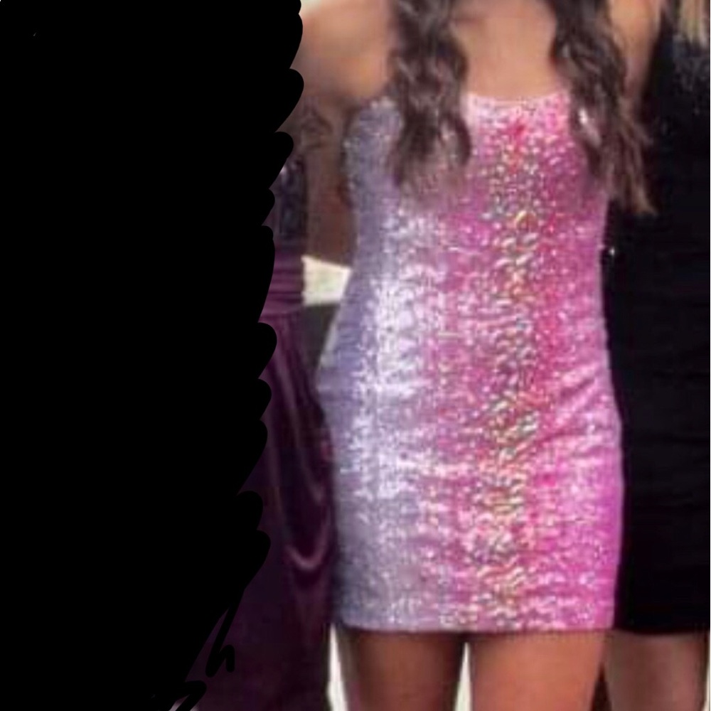 Pink & Silver Sequin Formal / Prom / HC Dress